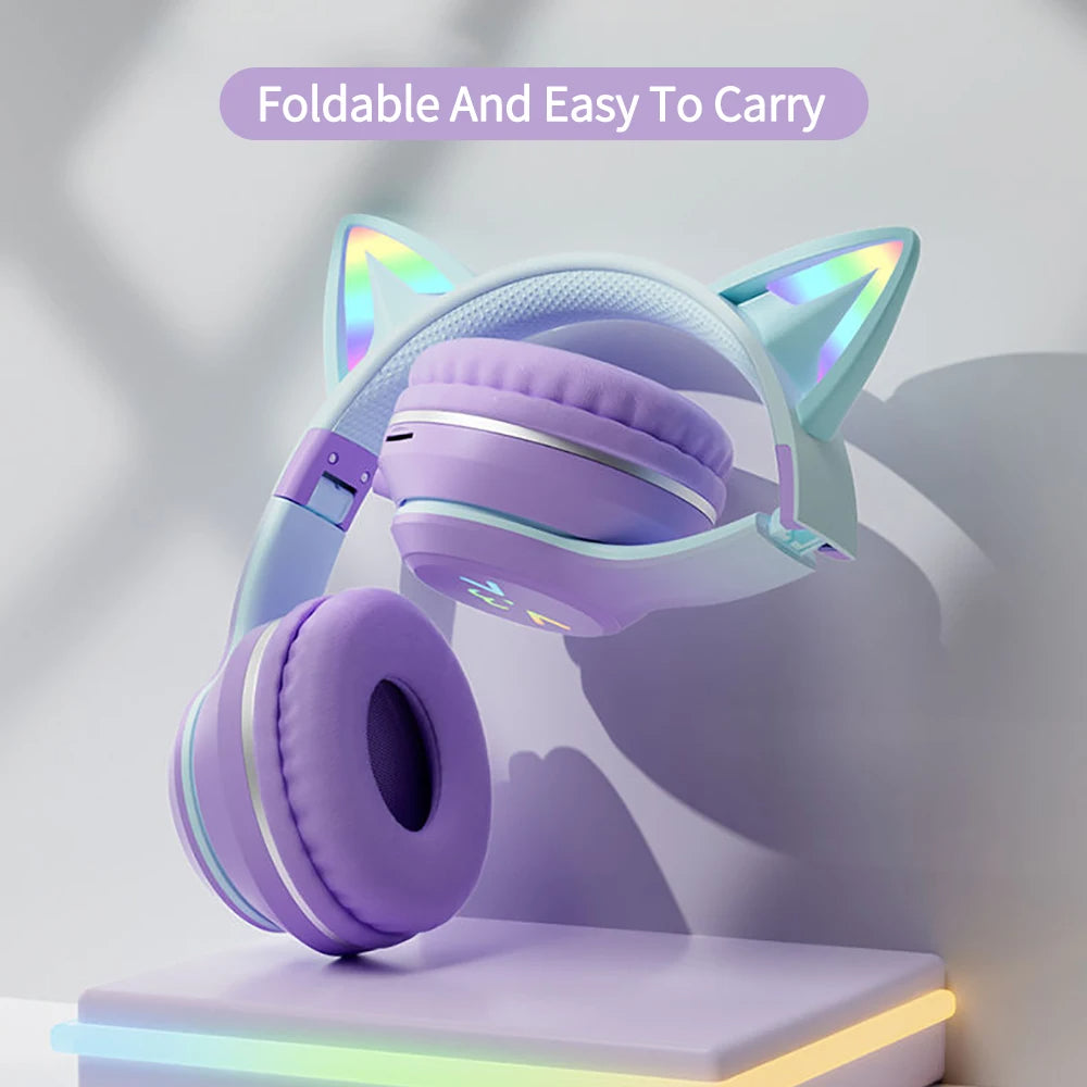 NeonKitty LED Cat Ear Headphone Kids Purple