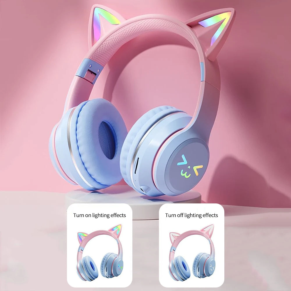 NeonKitty LED Cat Ear Headphone Kids Blue